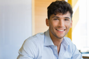 man with nice smile cosmetic dentistry concept