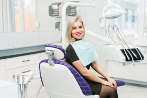 woman comfortable with dental care sedation dentistry concept